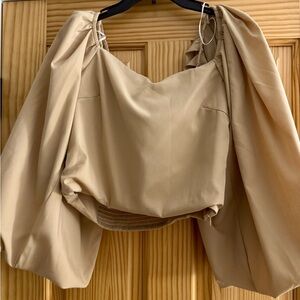 Stylish Tan Off-Shoulder Top